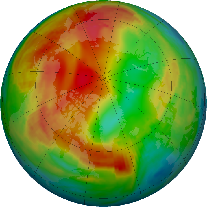 Arctic ozone map for 31 January 2001